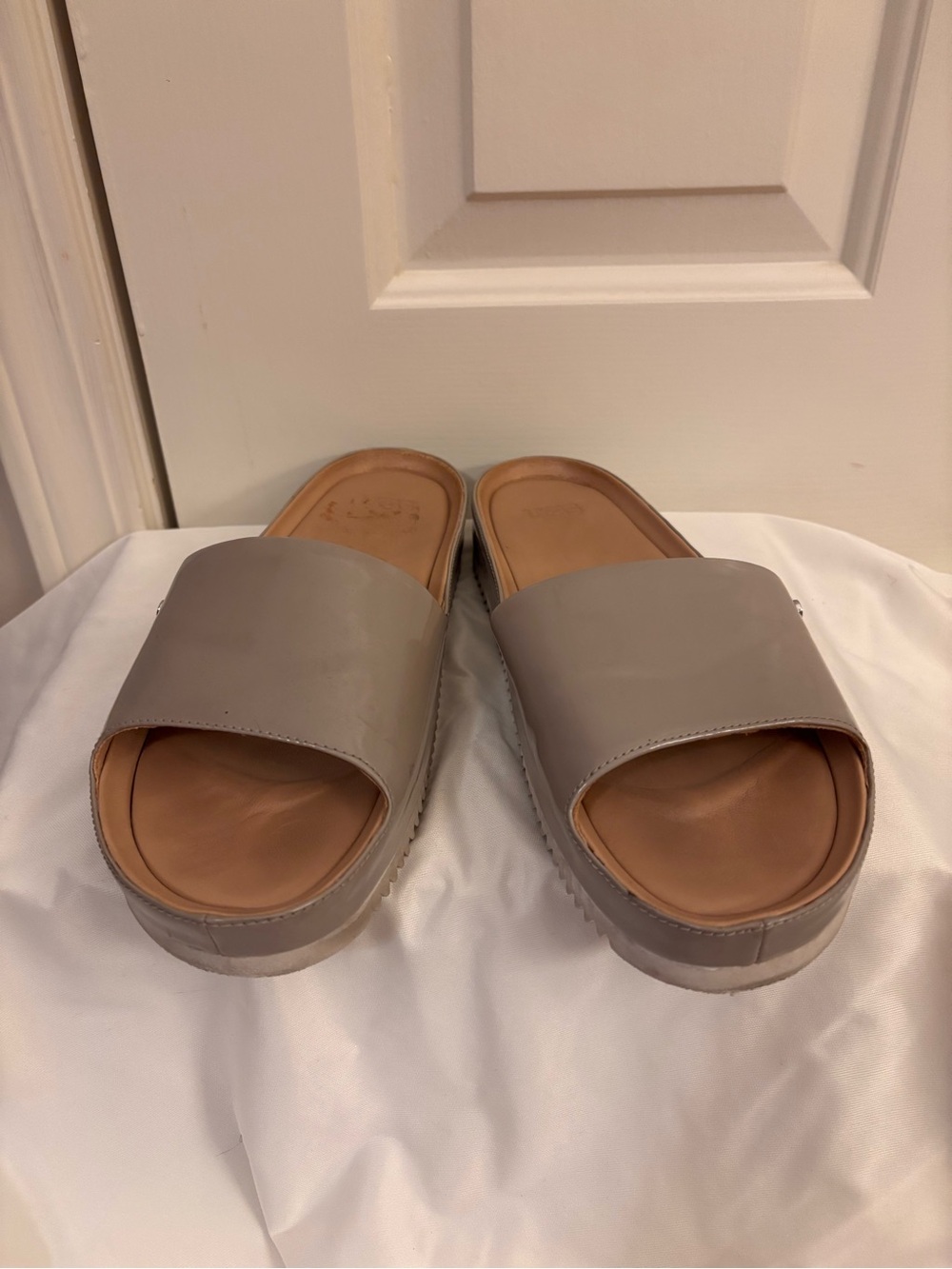 UGG Neutral Taupe Slide Platform Mules